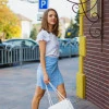 Блузка с коротким двойным рукавом-крыло из супер софта белая Фея