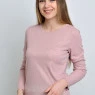 Лонгслив женский в рубчик пудрового цвета