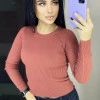 Лонгслив в рубчик цвета терракот