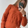 Свитер со стильным узором и отворотной горловиной N.Every Day оранжевый