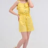 Однотонный комбинезон-шорты из льна Max Mara желтый Korsika