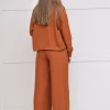 Костюм с кюлотами из льна Max Mara терракотового цвета Омеgа