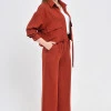 Костюм с кюлотами из льна Max Mara коньячного цвета Омеgа