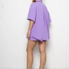 Лавандовый костюм с шортами Bermudy