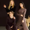 Прогулочный костюм в рубчик с длинными прямыми штанами черный Мустанг