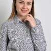 Платье плиссированное под пояс белого цвета в принт капли Natali