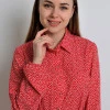 Платье плиссированное под пояс красного цвета в принт капли Natali