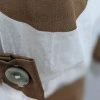 Хлопковая белая рубашка со спущенным плечом в крупный горох цвета капучино